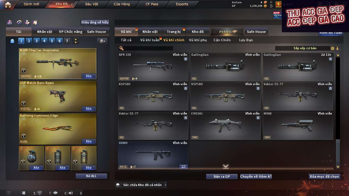 shop acc cf uy tin gia re